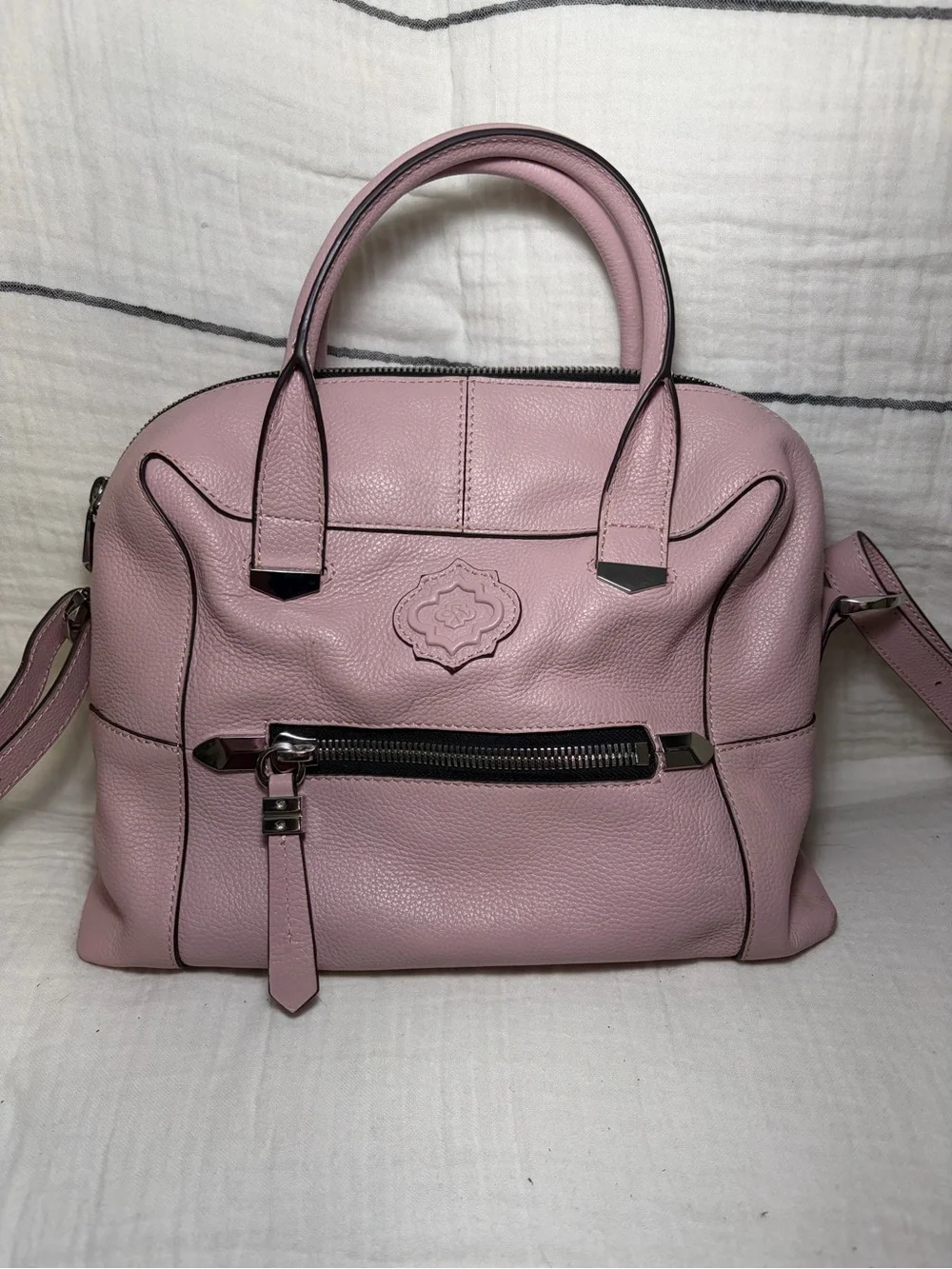 orYANY Pink Leather Satchel Bag